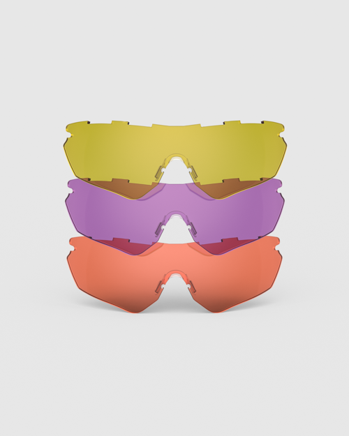 Matte Black Frame with HD Medium, Dark Purple, Medium Yellow Lenses